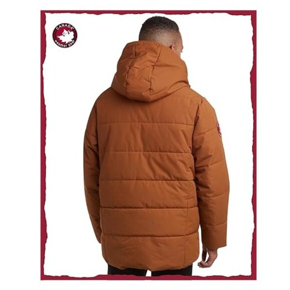 Carhartt color Canada Weathergear Puffy Fake Fur Trim Hooded Parka Jacket XL - Picture 6 of 7